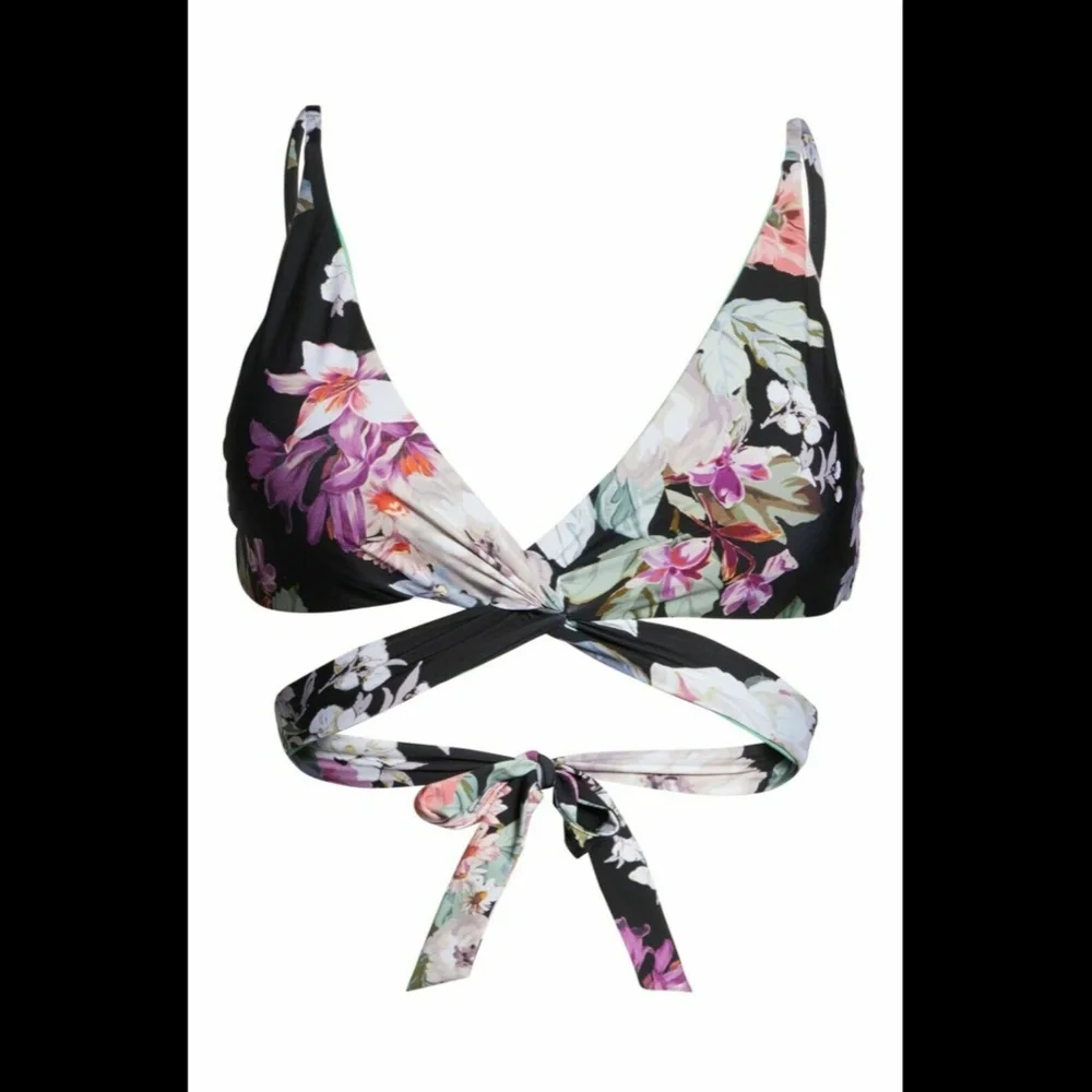 NEW Becca [ Small ]‎ Spring Fling Wrap Top + Bikini Bottoms in Black Floral